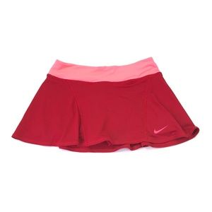 Nike Dri-Fit Women Pink Red Tennis Golf Skort R047